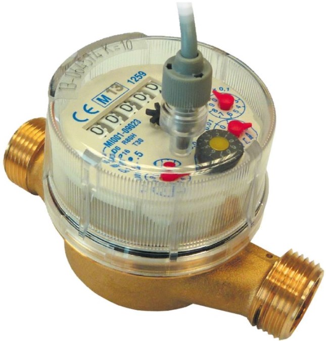 ENBRA USLC vodomer bytový DN20, G1", l=130mm, Q3=4m3/hod, jednovtokový, suchobežný, teplá voda 90°C