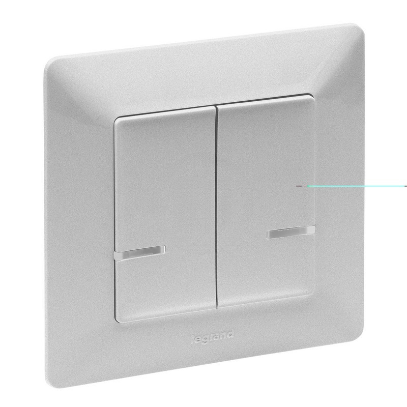 Spínač bezdrôtový smart 2-násobný Valena Life s Netatmom 752388 s N vodičom hliníkový