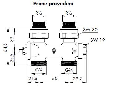 KORADO HM armatúra G3/4" priama, chróm