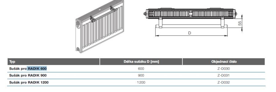 KORADO RADIK sušiak 600mm
