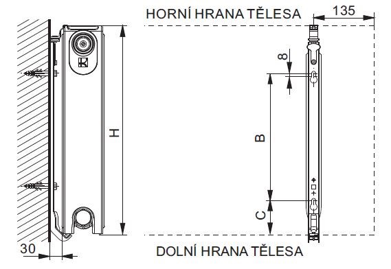 KORADO kompaktná konzola plus 600mm
