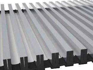 KORADO KORAFLEX PM krycia mriežka 2400x160mm, k podlahovým konvektorom, hliník strieborný