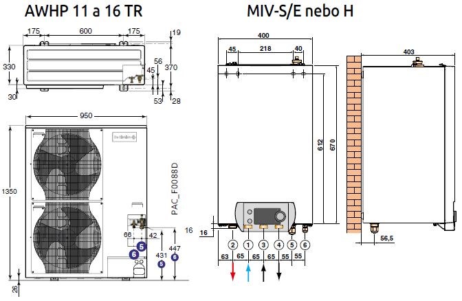 DE DIETRICH ALEZIO S AWHP 16 TR/E tepelné čerpadlo 14,65 kW, 400V, vzduch-voda, vonkajšia + vnútorná jednotka (komplet)