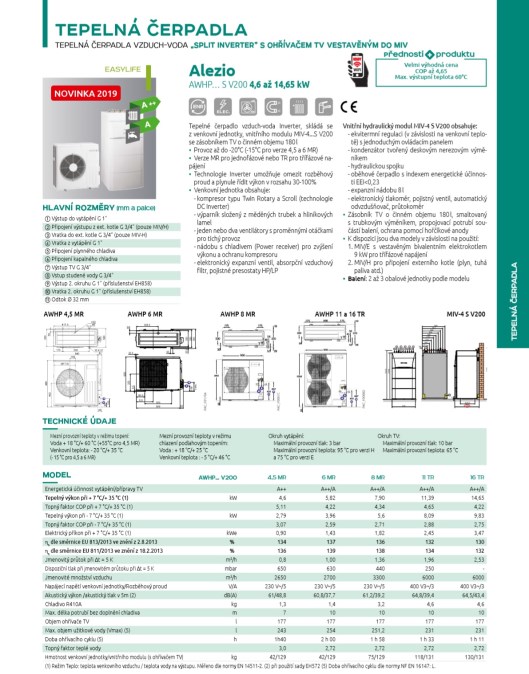 DE DIETRICH ALEZIO AWHP S 11 TR/E V200 tepelné čerpadlo 11,39 kW, 400 V, vzduch-voda, vonkajšia + vnútorná jednotka so zásobníkom (komplet)