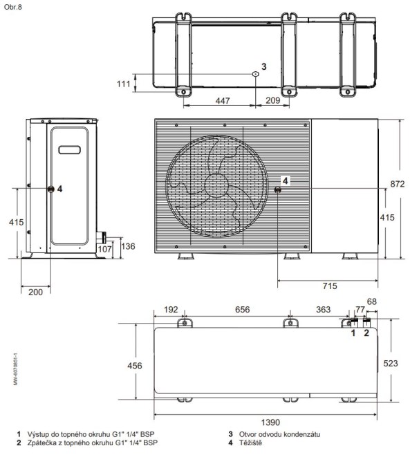 DE DIETRICH MONO AWHP3R 13 TR R290 tepelné čerpadlo 13,5 kW, vzduch-voda, monoblok, vonkajšia jednotka