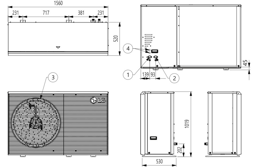 LG THERMA V MONOBLOK R290 tepelné čerpadlo 12kW, vzduch-voda, vonkajšia jednotka