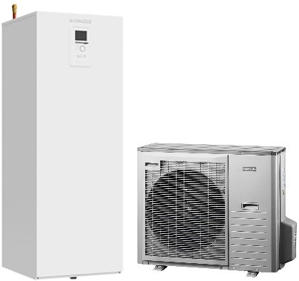 NIBE AMS 10-12 + Lucie 200/8-12 SPLIT tepelné čerpadlo 5,21 kW, 230/400V, vzduch-voda, vonkajšia + vnútorná jednotka so zásobníkom (komplet)