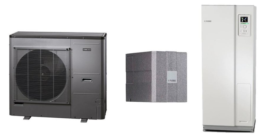 NIBE AMS10-8 tepelné čerpadlo 3,86 kW, vzduch-voda, vonkajšia + hydrobox+vnútorná jednotka so zásobníkom (komplet)