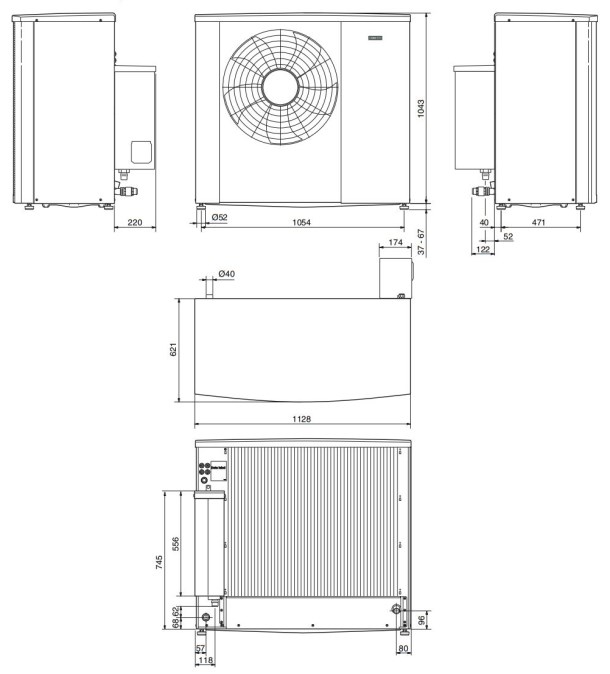 NIBE S2125-12 + VVM S320 tepelné čerpadlo 3,67 kW, 400V, vzduch-voda, vonkajšia + vnútorná jednotka so zásobníkom (komplet)