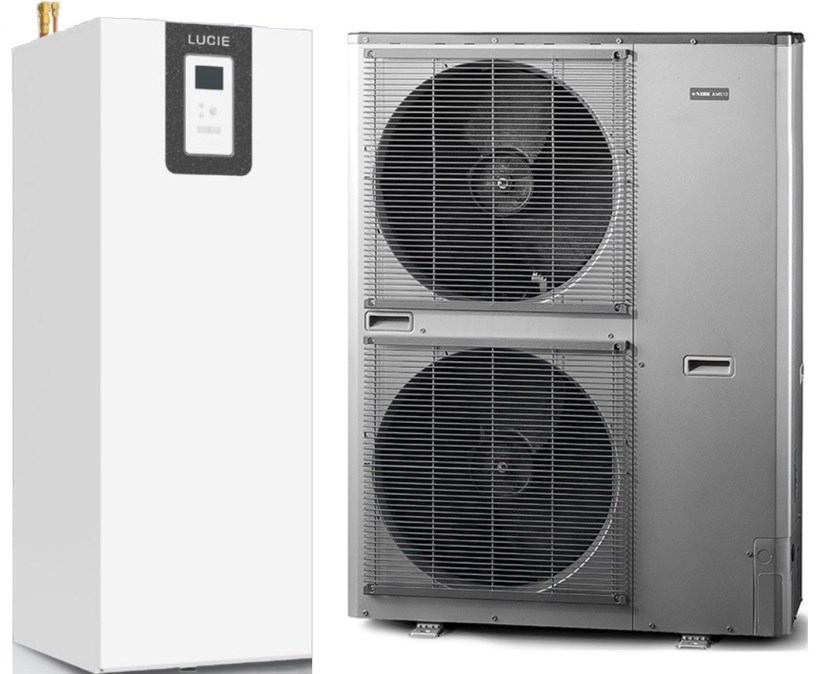 NIBE AMS 10-16 + LUCIE 200-16 SPLIT tepelné čerpadlo 7,03 kW, 230/400V, vzduch-voda, vonkajšia+vnútorná jednotka so zásobníkom (komplet)