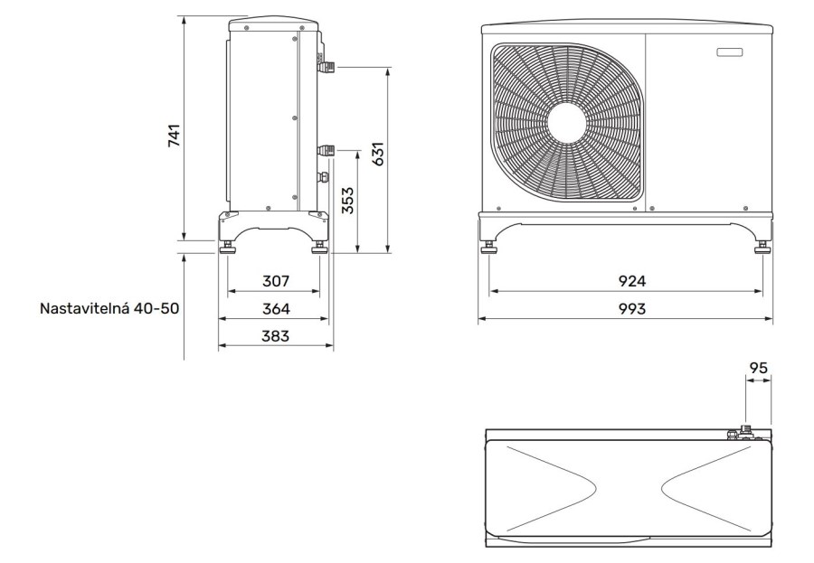 NIBE F2050-6 tepelné čerpadlo 2,64 kW, vzduch-voda, monoblok, vonkajšia jednotka