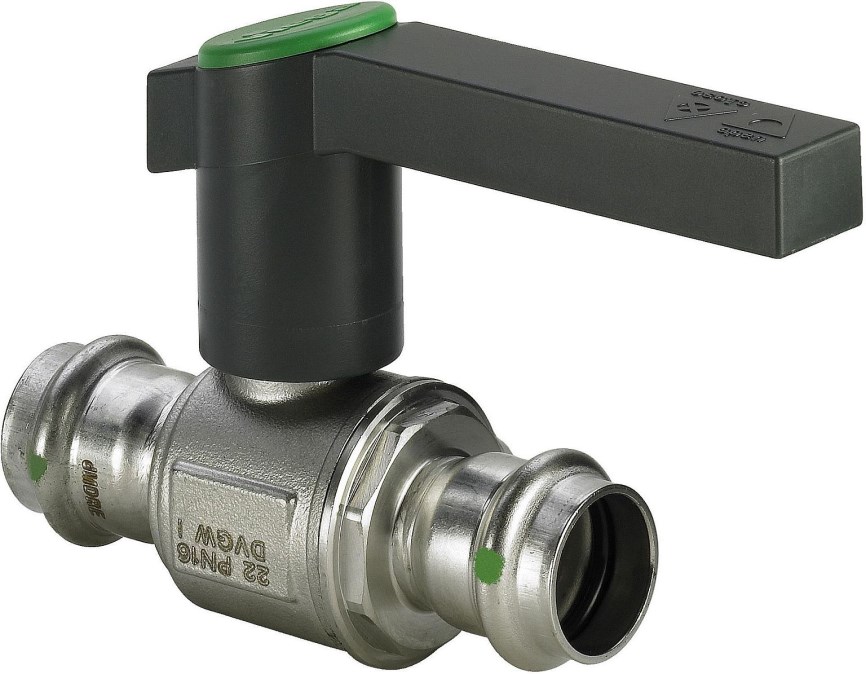 VIEGA EASYTOP INOX 2370 guľový kohút DN32, 35mm, lisovací, voda, nerez oceľ