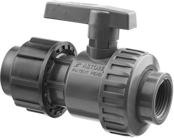 ASTORE 32VSI16P guľový kohút 1"x32mm, vnútorný závit, svorný, voda, PVC-U