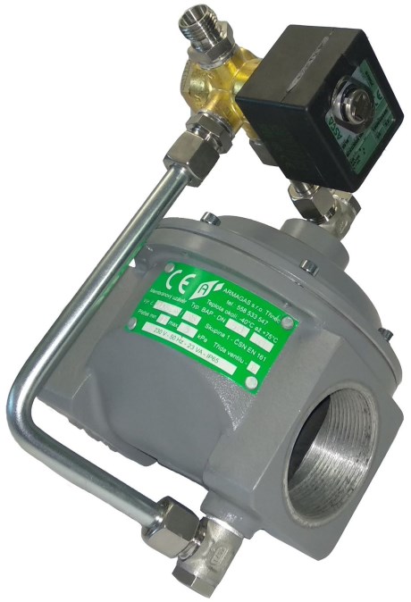 ARMAGAS BAP SOLO membránový uzáver DN50, NT-B-RP2", 230V, pravý