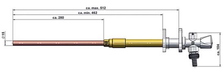 Protizámrzový ventil FROST-TEC EASY 1/2", 240-512mm, výtokový, voda, mosadz