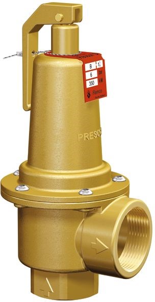 FLAMCO PRESCOR SB poistný ventil 1 1/4"x1 1/2", 6bar, 350kW, závitový, voda, mosadz