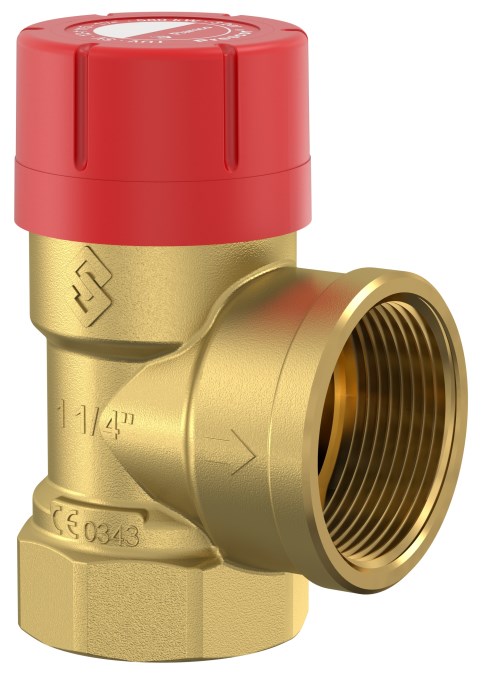 FLAMCO PRESCOR poistný ventil 1"x1 1/4", 3bar, 200kW, závitový, kúrenie, mosadz