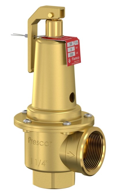 FLAMCO PRESCOR SB poistný ventil 2"x2 1/2", 10bar, 900kW, závitový, voda, mosadz