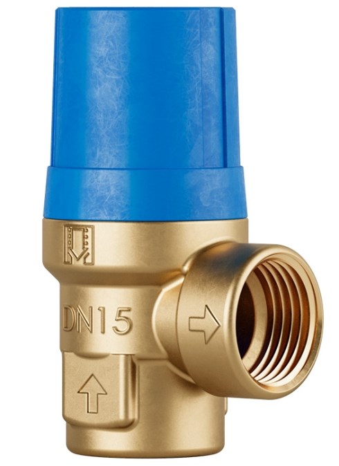 DUCO ventil poistný 1/2"×1/2", 8bar, 75kW, membránový, závitový, pre systémy TV, mosadz