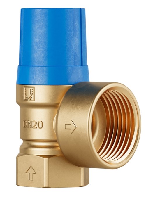 DUCO ventil poistný 3/4"×1", 9bar, 150kW, membránový, závitový, pre systémy TV, mosadz