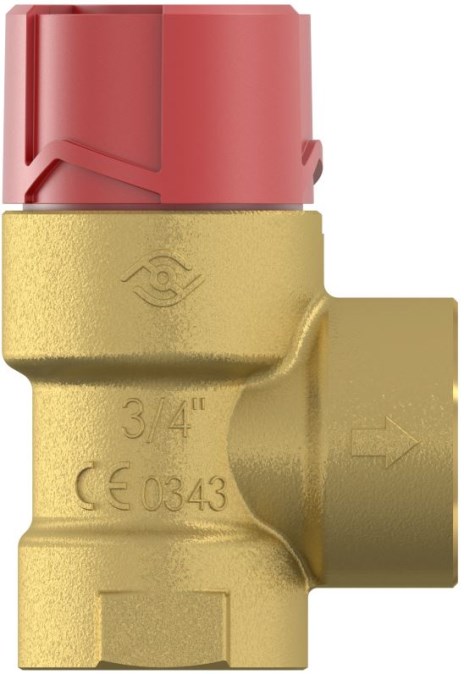 CONCEPT FLOPRESS poistný ventil 3/4"x3/4", 3bar, vykurovanie, mosadz