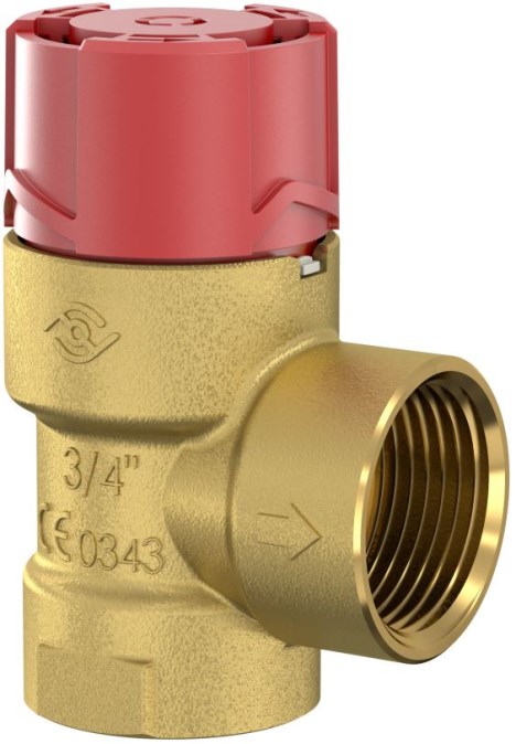 CONCEPT FLOPRESS poistný ventil 3/4"x3/4", 4bar, vykurovanie, mosadz