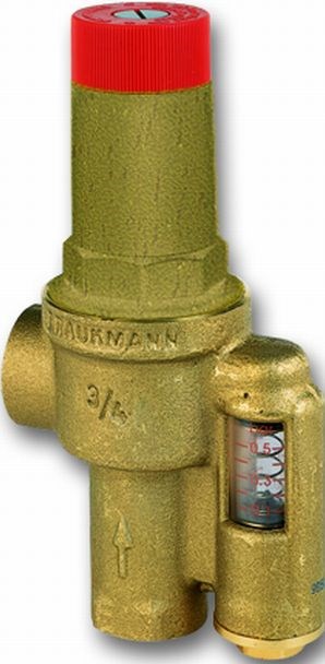 RESIDEO BRAUKMANN DU146 ventil prepúšťací pre vykurovacie sústavy 232kW, 1 1/4" MF, 3bar, 110°C, závitový, s ukazovateľom diferenčného tlaku, mosadz