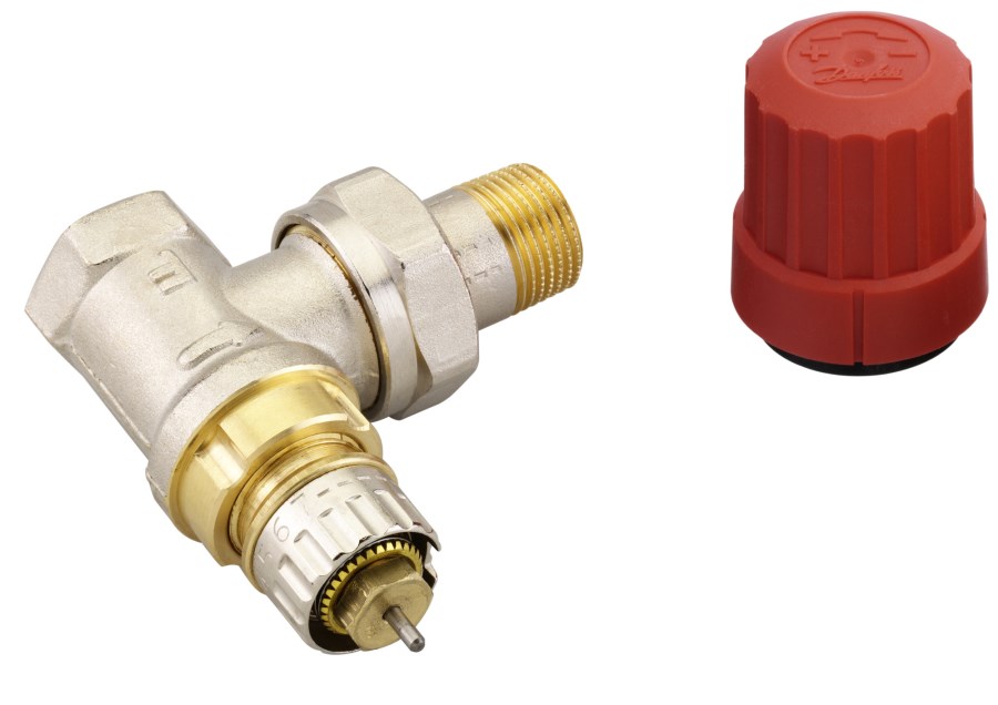 DANFOSS RA-N 10 radiátorový ventil 3/8"F, rohový, termostatický, s prednastavením prietoku