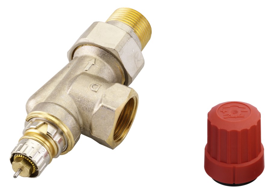 DANFOSS RA-N 20 UK radiátorový ventil rohový 3/4"F termostatický, s prednastavením prietoku, mosadz