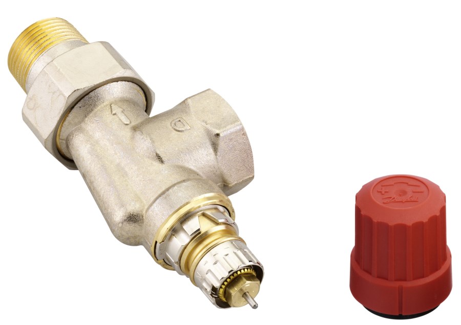 DANFOSS RA-N 20 UK radiátorový ventil rohový 3/4"F termostatický, s prednastavením prietoku, mosadz