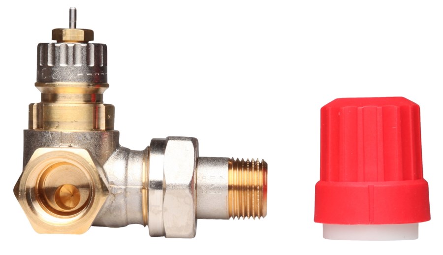DANFOSS RA-N 10 radiátorový ventil uhlový rohový ľavý 3/8" F termostatický, s prednastavením prietoku