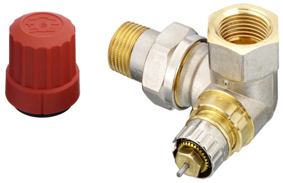 DANFOSS RA-N 15 radiátorový ventil 1/2" F, uhlový rohový ľavý, termostatický, s prednastavením prietoku