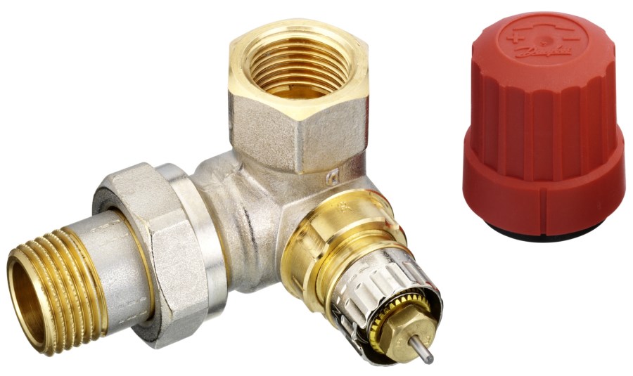 DANFOSS RA-N 15 radiátorový ventil 1/2" F, uhlový rohový ľavý, termostatický, s prednastavením prietoku