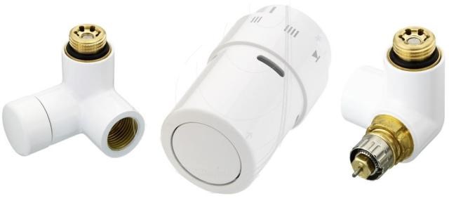 DANFOSS X-TRA COLLECTION ventil RA-URX s prednastavením vrátane termostatickej hlavice RAX, pravý, biela