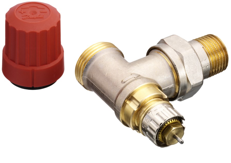 DANFOSS RA-N 15 radiátorový ventil 1/2"D, rohový, vonkajší závit, termostatický, s prednastavením prietoku