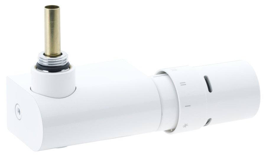 DANFOSS VHX-MONO radiátorový ventil 1/2" termostatický, rohový, vrátane termostatu RAX, biela