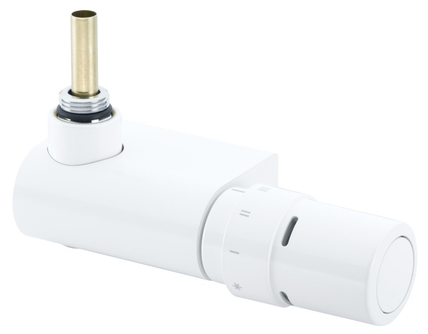 DANFOSS VHX-MONO radiátorový ventil 1/2" termostatický, rohový, vrátane termostatu RAX, biela