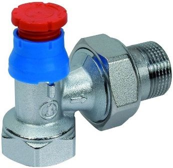 GIACOMINI GIACOTECH R401TG ventil 1/2" termostatický, jednoregulačný, rohový s viečkom, mosadz/chróm
