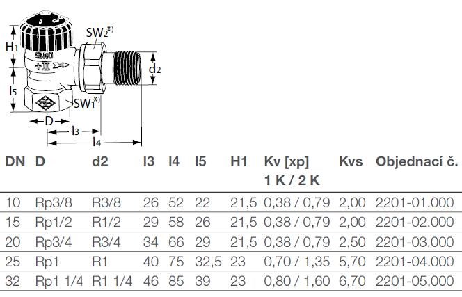 IMI HEIMEIER STANDARD radiátorový ventil Rp3/8"xR3/8", závitový, termostatický, rohový