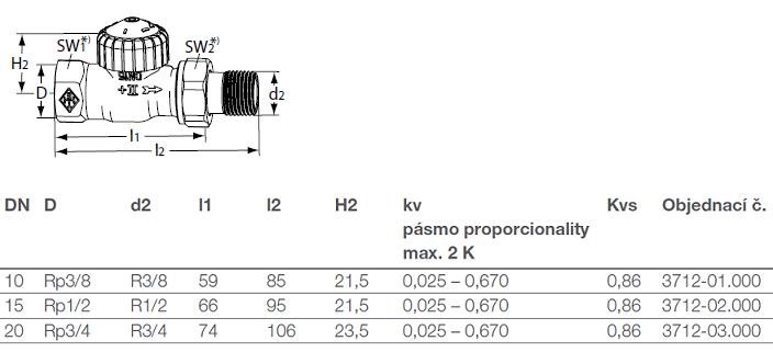 IMI HEIMEIER V-EXACT II radiátorový ventil 3/8" závitový, termostatický, priamy