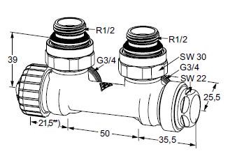 IMI HEIMEIER MULTILUX radiátorový ventil 1/2", vnútorný závit, termostatický, rohový