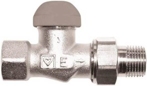 HERZ TS-90-E 7723 termostatický ventil 1/2", priamy, pre jednorúrkové sústavy, vnútorný/vonkajší závit, mosadz