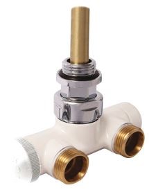 HERZ VUA-50 R-DESIGN ventil G1/2" rohový, štvorcestný, pre jednorúrkové sústavy, biela