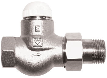 HERZ TS-E 7723 termostatický ventil 1", priamy, pre samotiažne sústavy, vnútorný/vonkajší závit, mosadz
