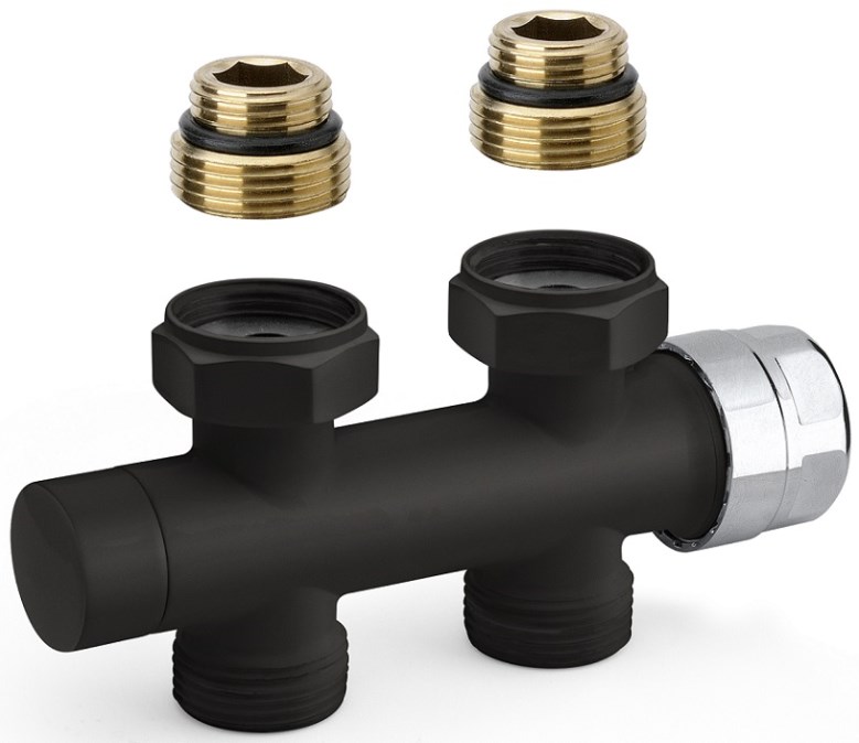 CONCEPT radiátorový ventil 3/4" termostatický, priamy, závit, čierna mat