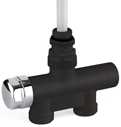 CONCEPT radiátorový ventil 3/4" termostatický jednovtokový, priamy, závit, čierna mat