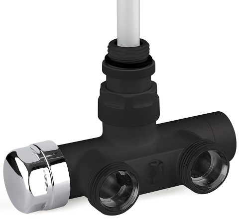 CONCEPT radiátorový ventil 3/4" termostatický jednovtokový, rohový, závit, čierna mat