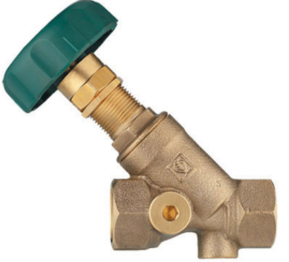 HERZ STRÖMAX-RW 4117 vyvažovací ventil DN15, bez meracích ventilčekov, šikmý, uzatvárací, vnútorný závit, voda, mosadz