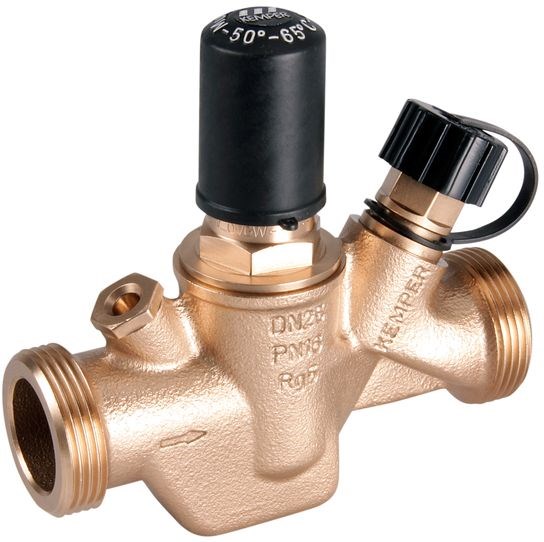 KEMPER MULTI-THERM 141 0G regulačný ventil DN20, G1", FF, PN16, 50-65°C, závitový, s vypúšťacou zátkou, bronz
