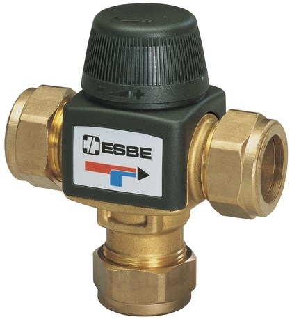 ESBE VTA313 ventil CPF22mm, 35-60°C termostatický, zmiešavací, zverné krúžky, mosadz